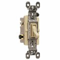 Pass & Seymour Legrand Toggle Switch, 15 A, 120 VAC, Ivory 663IG